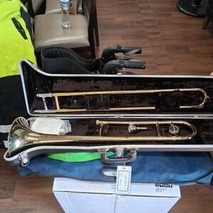 Elegant Brass Trombone with Case